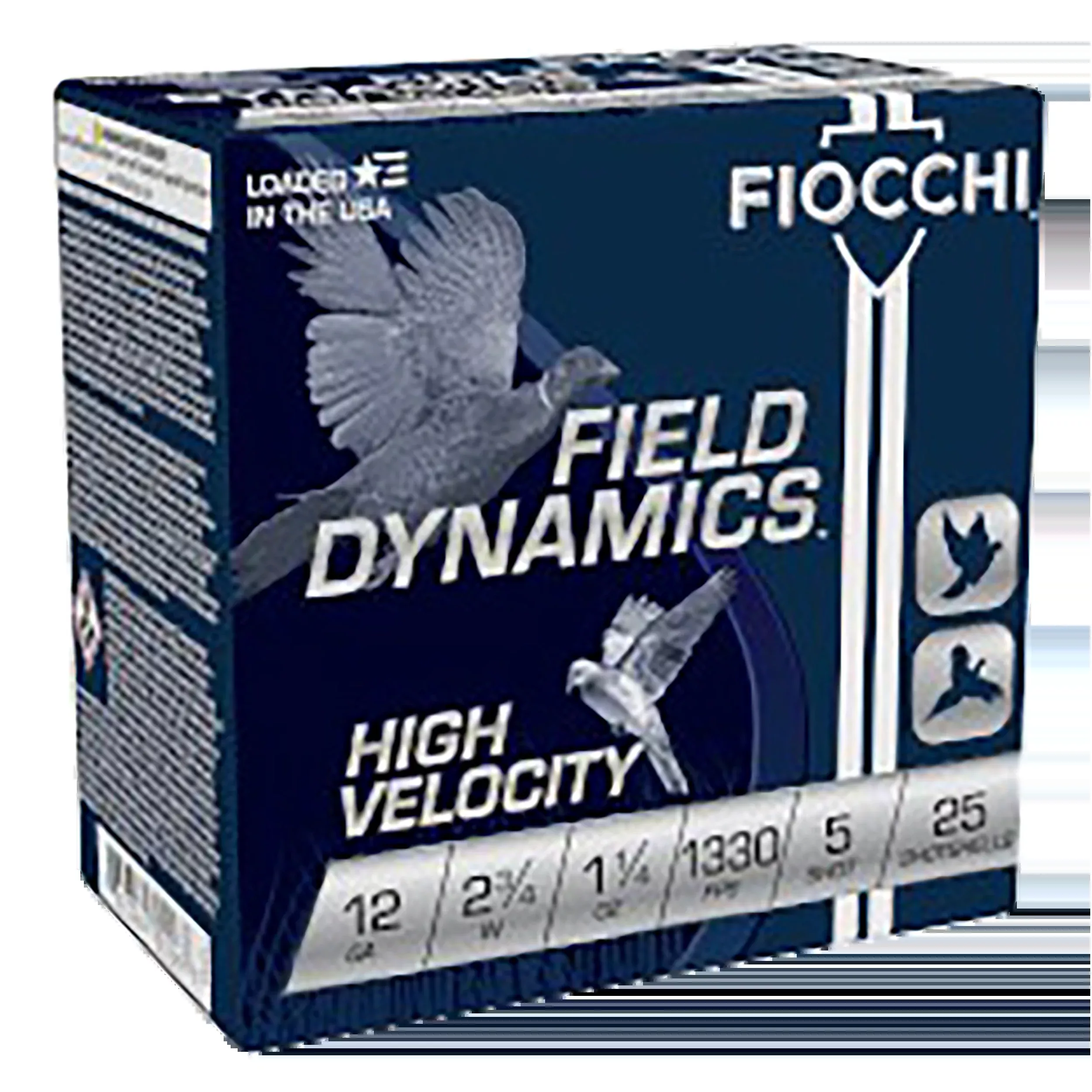 Fiocchi Field Dynamics High Velocity 12 Gauge 2.75" 1-1/4 oz #5 Shot 25 Bx/10 Cs - Box or Case