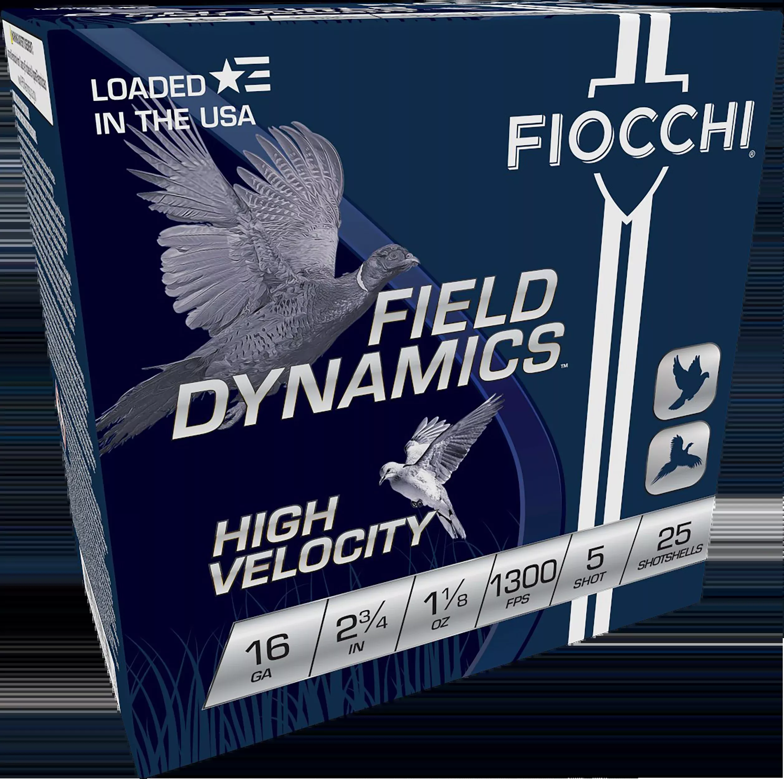 Fiocchi Field Dynamics High Velocity 16 Gauge 2.75" 1 1/8 oz 5 Shot 25 Bx/10 Cs - Box or Case