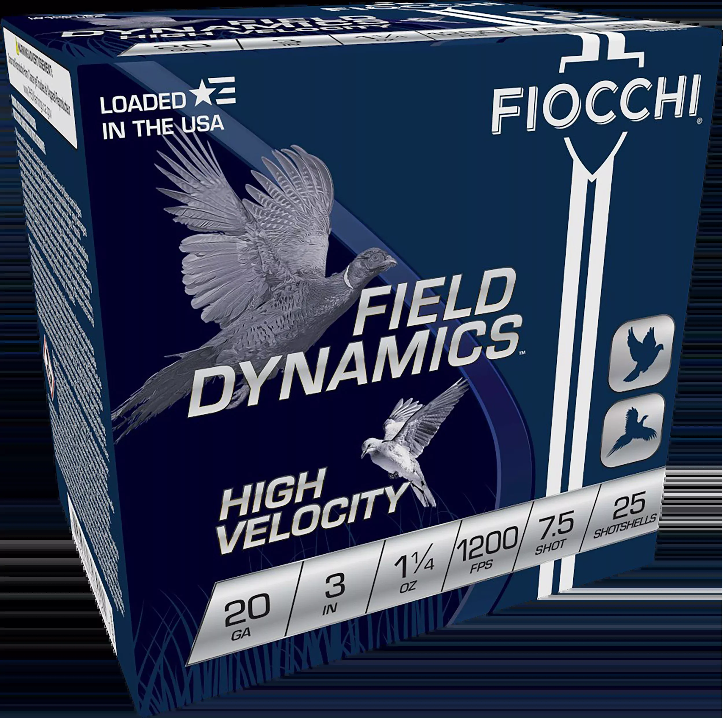 Fiocchi Field Dynamics High Velocity 20 Gauge 3" 1-1/4oz #7.5 Lead Shot - Box or Case