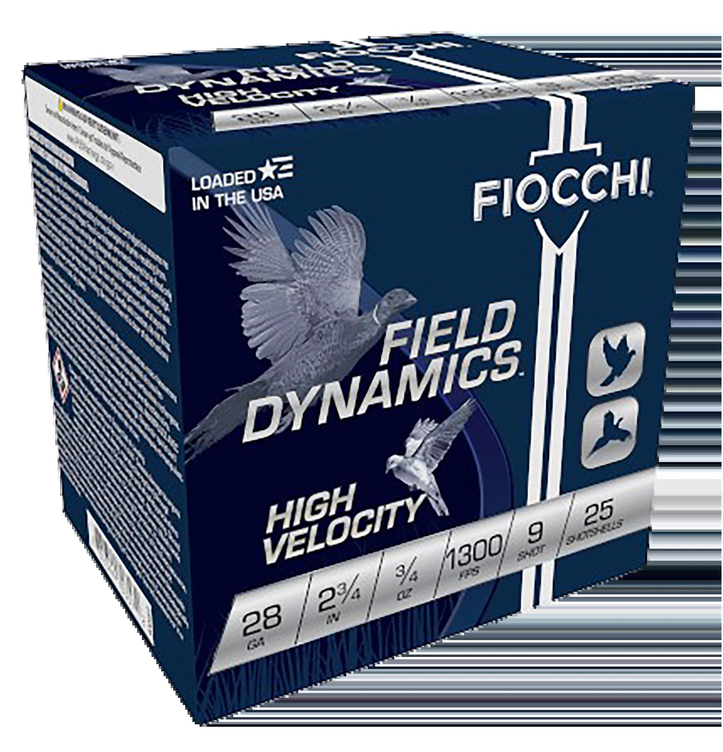 Fiocchi Field Dynamics High Velocity 28 Gauge 2.75" 3/4 oz 9 Shot 25 Bx/10 Cs - Box or Case