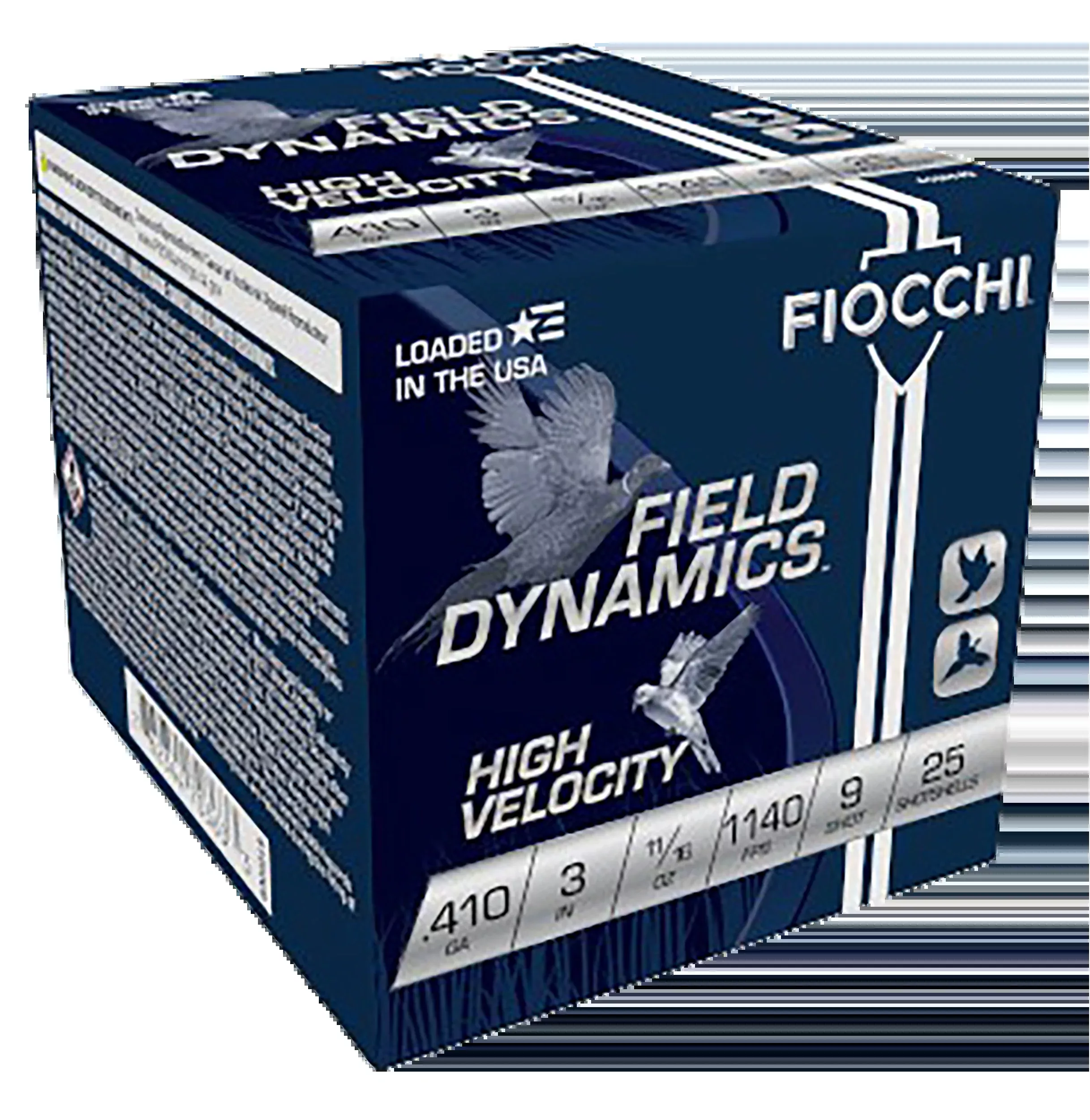 Fiocchi Field Dynamics High Velocity 410 Bore 3" 11/16oz #9 Shot 25 Rd - Box or Case