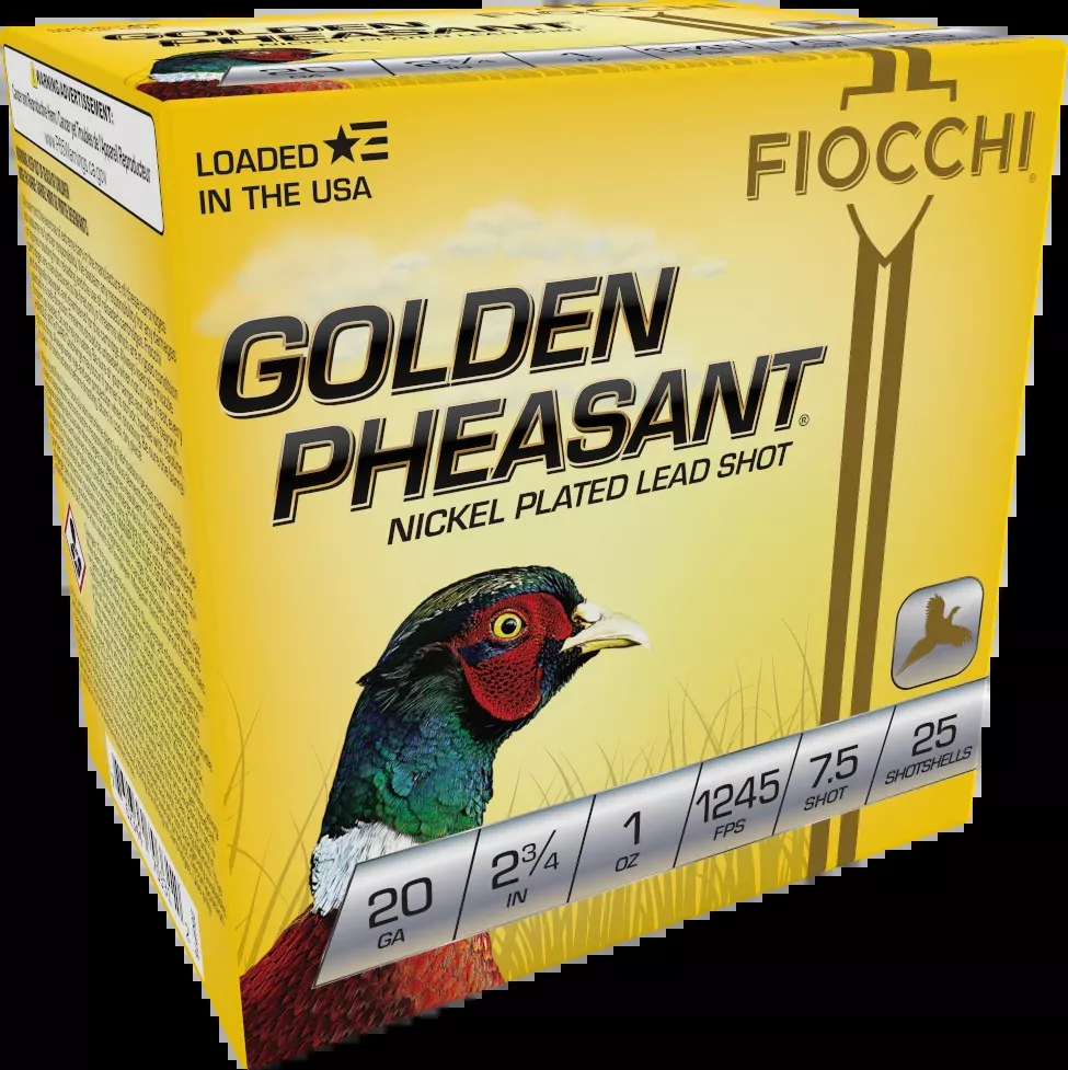 Fiocchi Golden Pheasant Extrema 20 Gauge 2.75" 1 oz 7.5 Shot 25 Per Box - Box or Case
