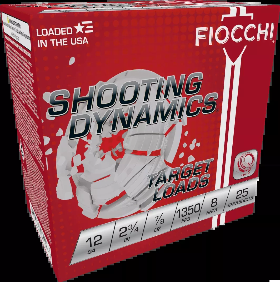 Fiocchi Shooting Dynamics Target 12 Gauge 2.75" 7/8 oz 8 Shot 25 Bx/10 Cs - Box or Case