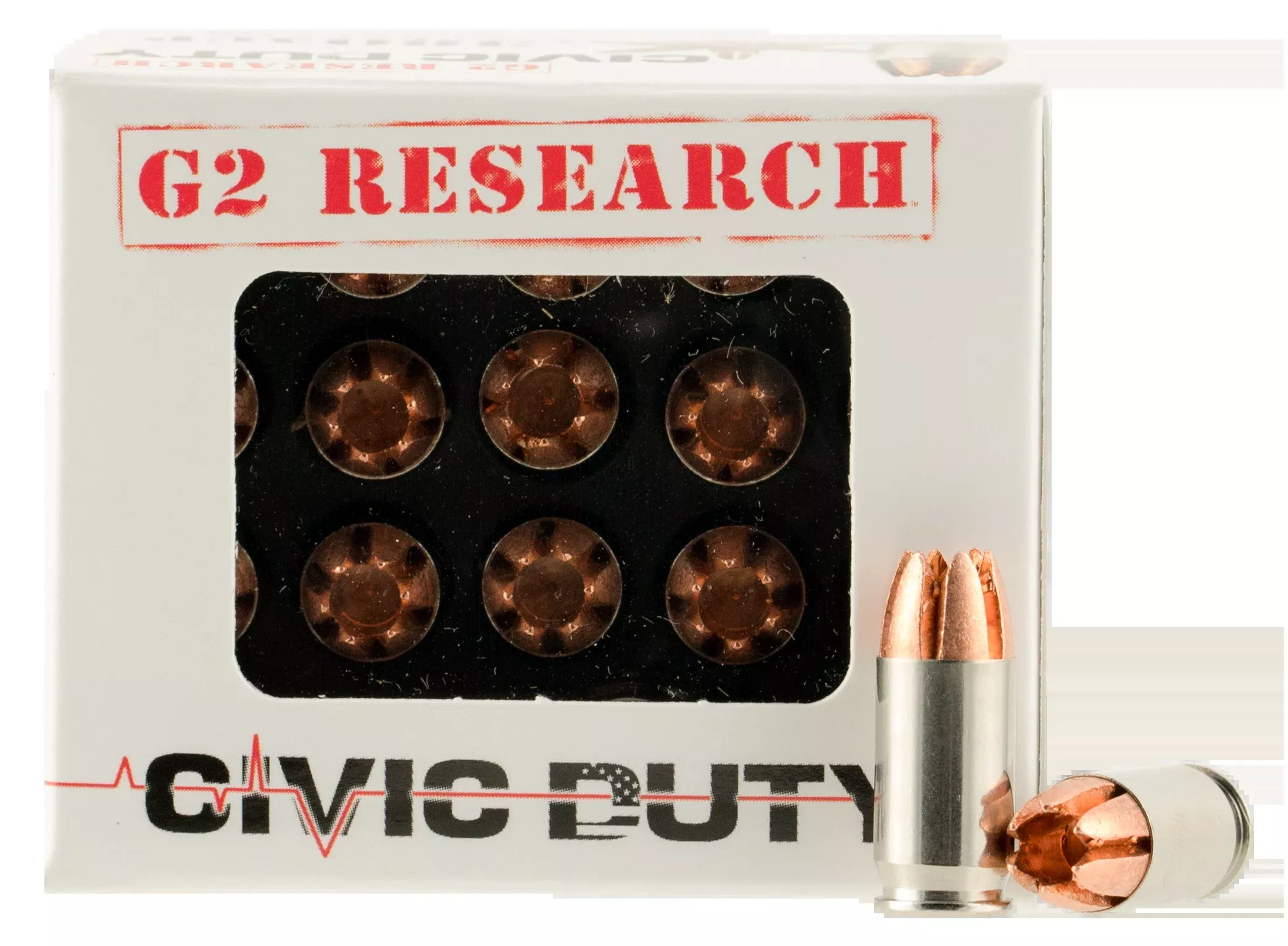 G2 Research Civic Duty 380 ACP 64gr Copper Expansion Projectile 20 Rd - Box or Case