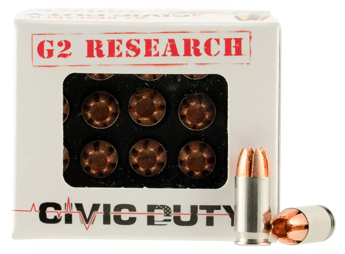 G2 Research G00621 Civic Duty380ACP 64gr Copper Expansion Projectile 20 Per Box/25 Case