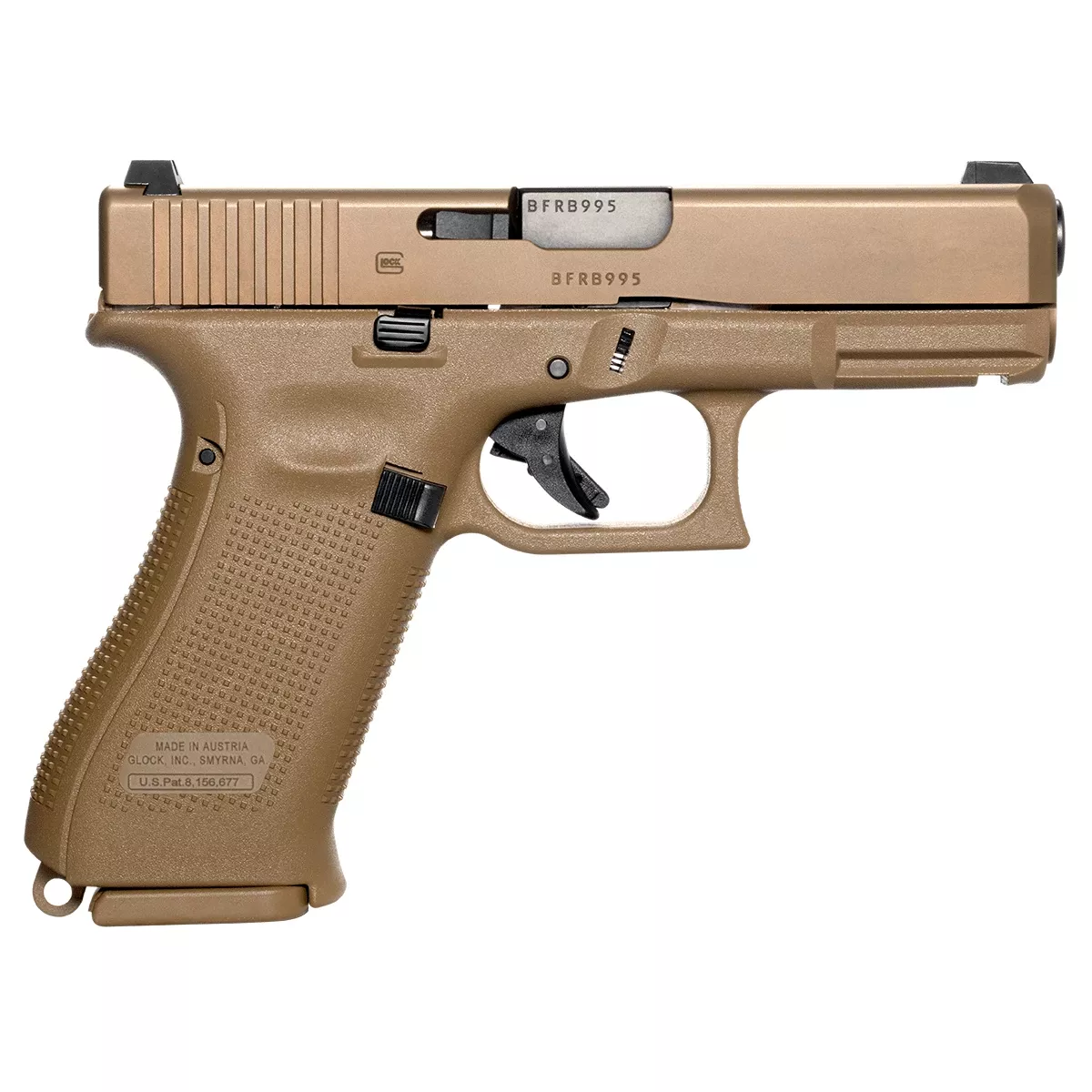 Glock 19X Compact 9mm Night Sights Coyote Tan Semi Automatic Handgun