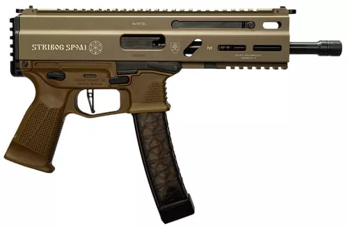 Grand Power 197892004763 SP9A1 Stribog 9mm Luger 30+1 8" Black Threaded Barrel, M-LOK Handguard, Flat Dark Earth Aluminum Picatinny Rail Receiver, FDE Polymer Grip, Thread Protector