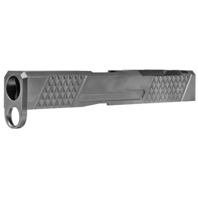 Grey Ghost Precision SPG43 Stripped Slide - Version 2 Slide Pattern - Optic Cutout Compatible With Shield RMS-C, Gray DLC Finish