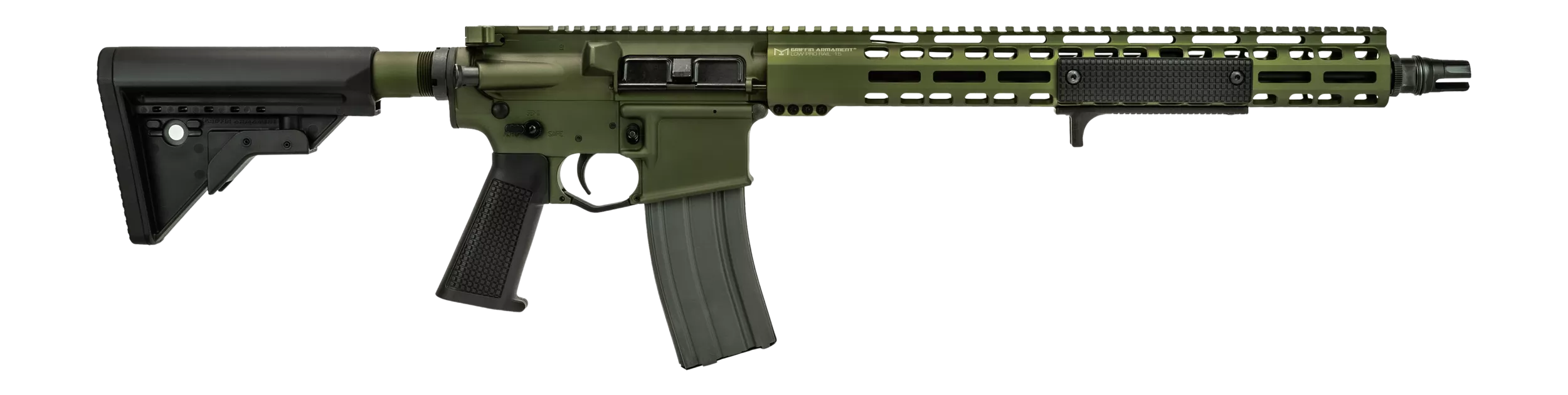 Griffin Armament MK1RECCEWHG-W MK1 RECCE 223 Wylde 30+1 16.10" Black Anodized Barrel, Warhawk Green Anodized Aluminum Receiver w/Picatinny Rail, M-LOK Handguard, Griffin Extreme Condition Black Polyme