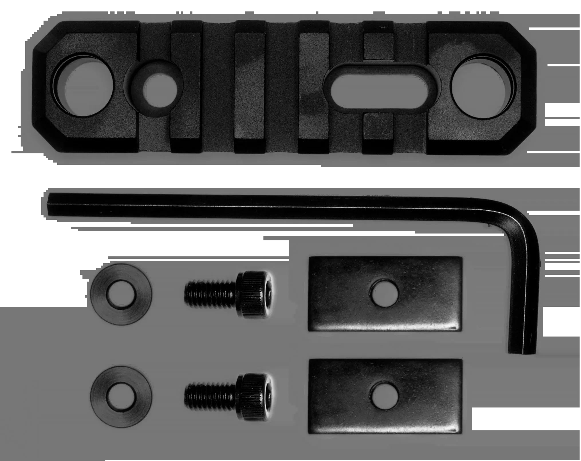 GrovTec GTSW192 3.1" 5-Slot Picatinny Rail - AR-15 Stock Push Button Base