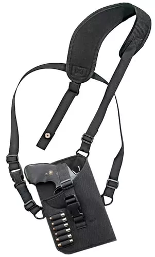 GrovTec US Inc GTHL15102R Trail PackShoulder Black Nylon Harness Fits Med/Lg DA Revolver Fits 3-4" Barrel Right Hand