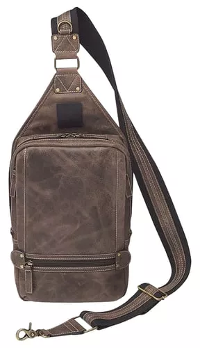 Gun Toten Mamas/Kingport GTMCZY108 Sling BackpackBrown Leather Includes Standard Holster