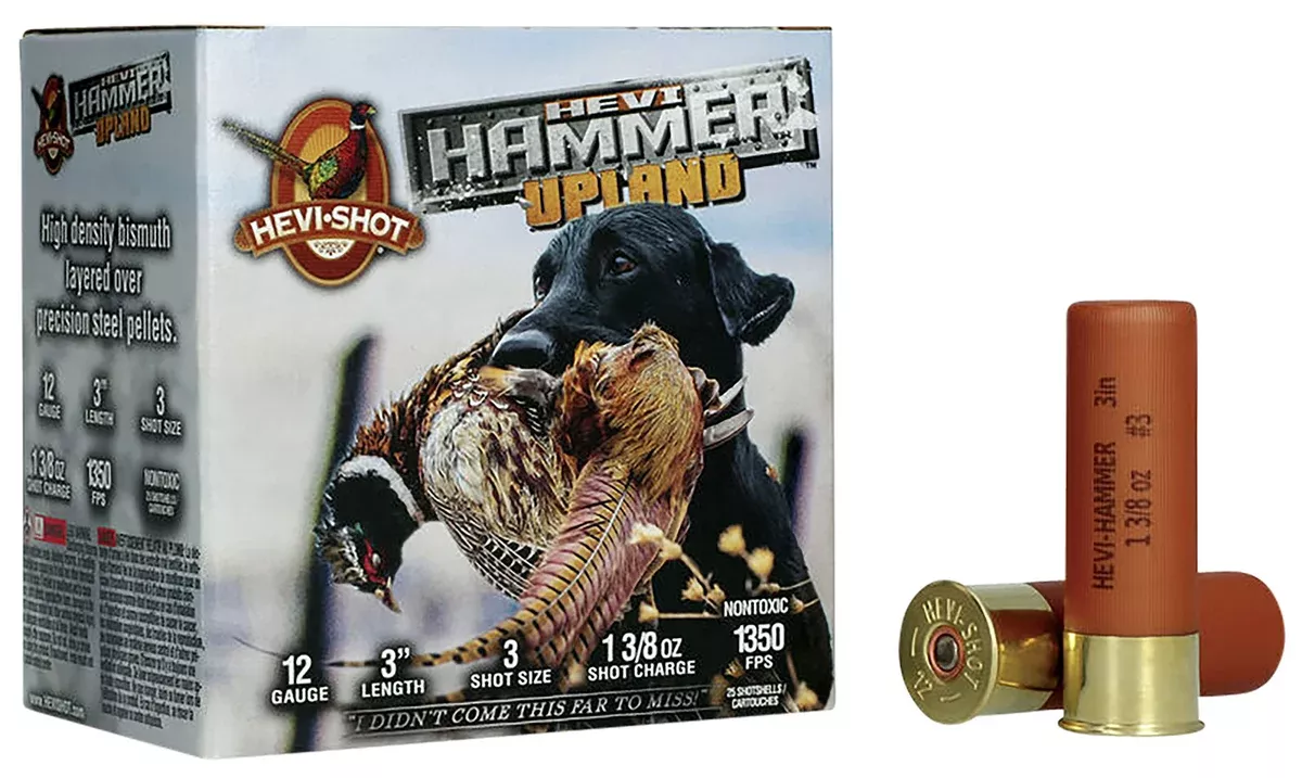 HEVI-Shot HS29113 HEVI-Hammer Upland 12Gauge 3" 1 3/8oz Steel/Bismuth 3Shot 25 Per Box/10 Case