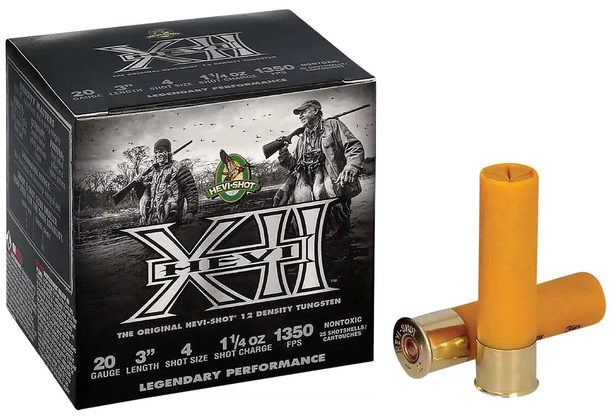 HEVI-Shot HS53204 HEVI-XII20Gauge 3″ 1 1/4oz Tungsten 4Shot 25 Per Box/10 Case