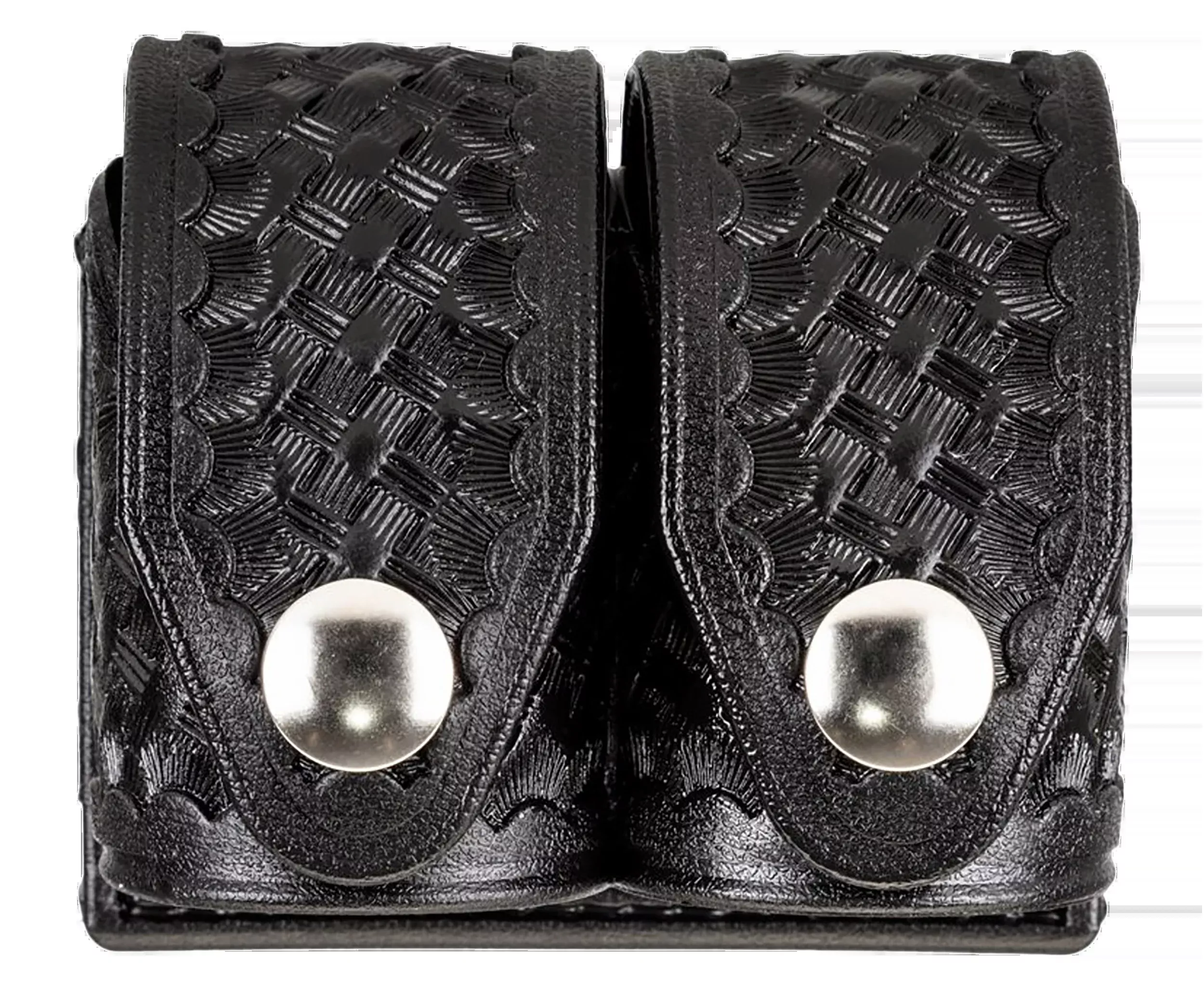 HKS 203BLBN SpeedLoader Case Double Large Black Hytrel Basket Weave 2.25"