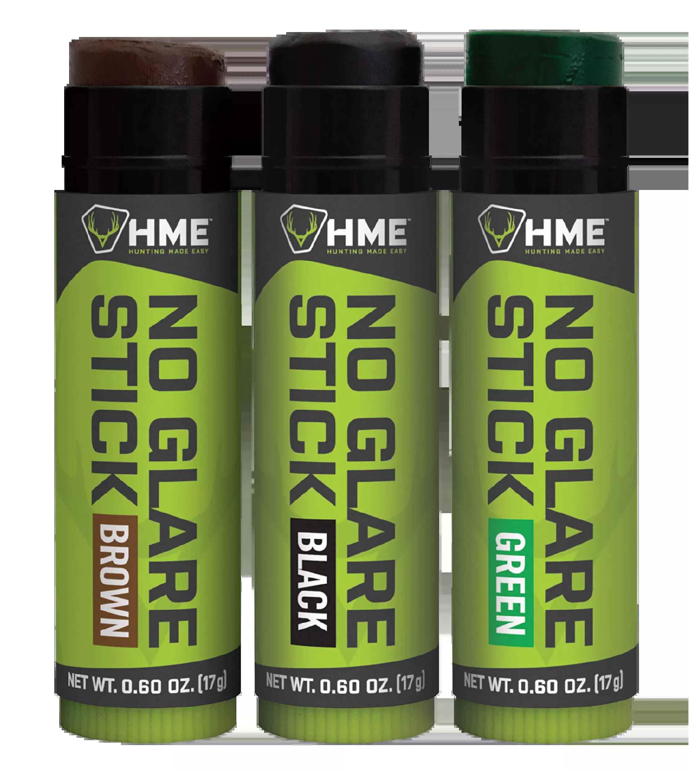 HME Face Paint No Glare Black, Brown, Dark Green Stick