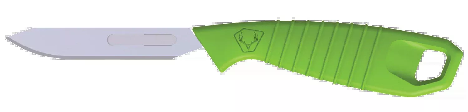 HME Super Lite Replace a Blade Tanto 6.30" Fixed Blade Knife - Green w/ 5 Blades and Sheath