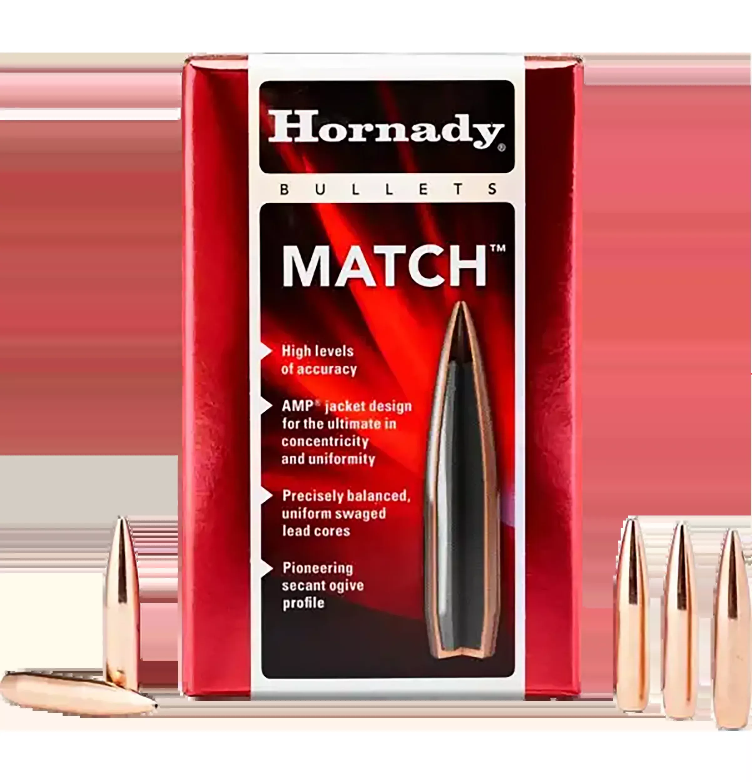 Hornady 2250 Match 22 Cal .224 53 gr Hollow Point Reloading Bullets - 100/Box