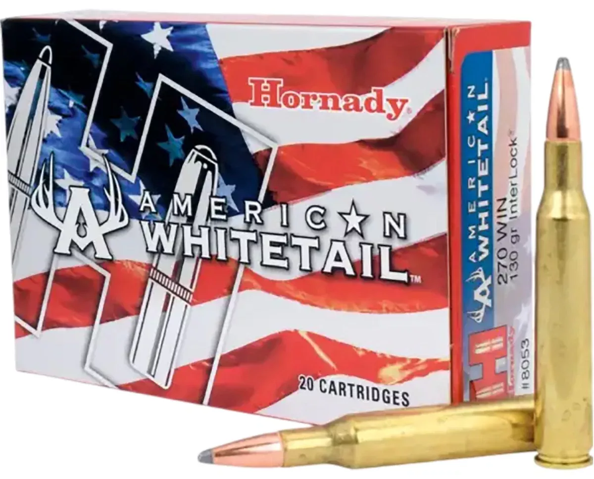 Hornady 8053 American Whitetail270Win 130gr InterLock Spire Point 20 Per Box/10 Case