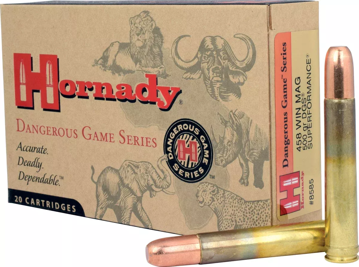 Hornady 8585 Dangerous Game458WinMag 500gr Dangerous Game Solid 20 Per Box/6 Case