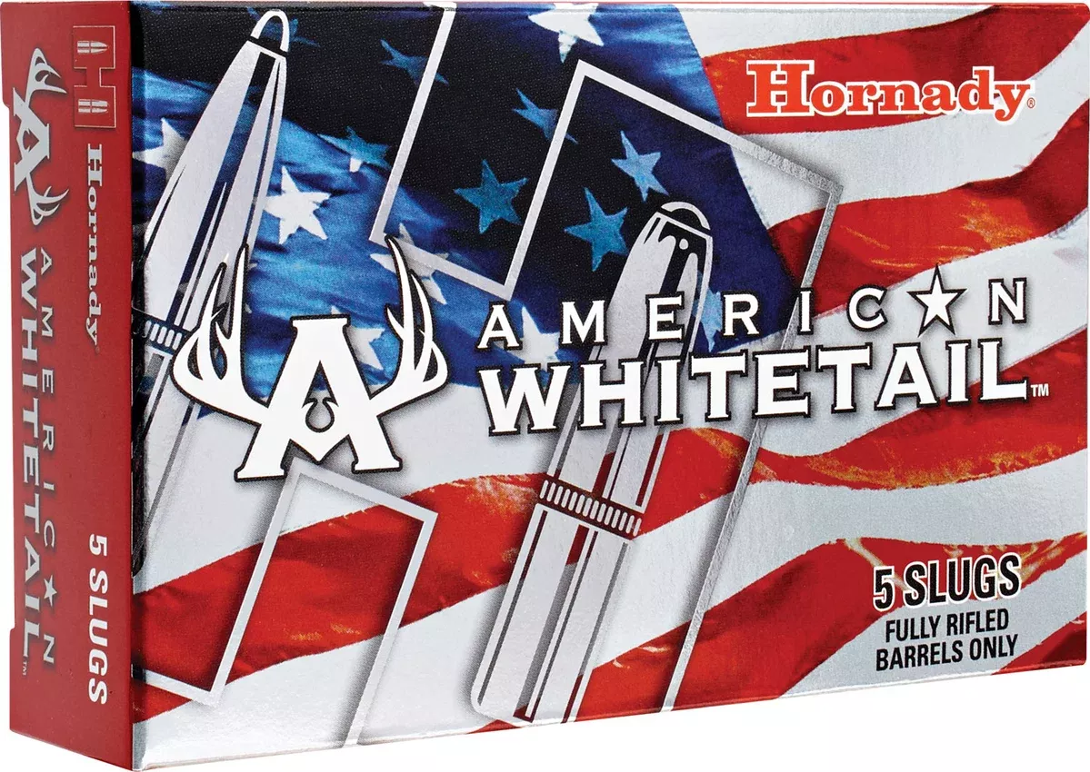 Hornady 86271 American Whitetail12 Gauge 2.75" 1 oz InterLock Slug Shot 5 Per Box/ 20 Case