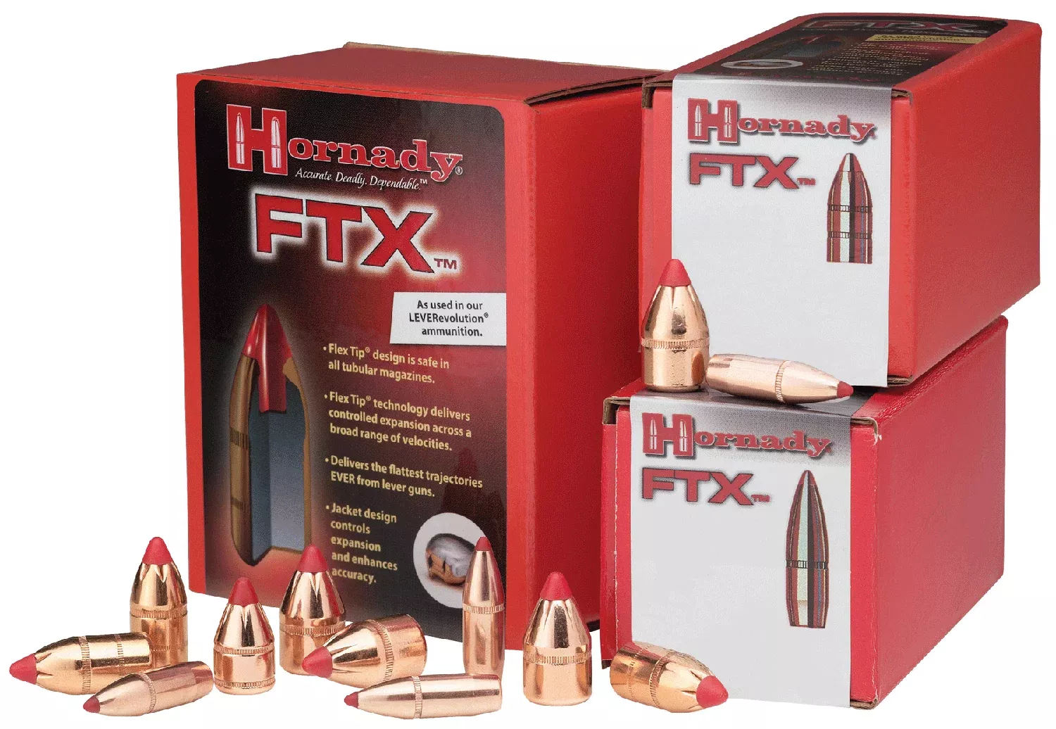 Hornady FTX Flex Tip Expanding Bullets .44 Cal .430 225 Grain 100/Box (15/Case) 44105