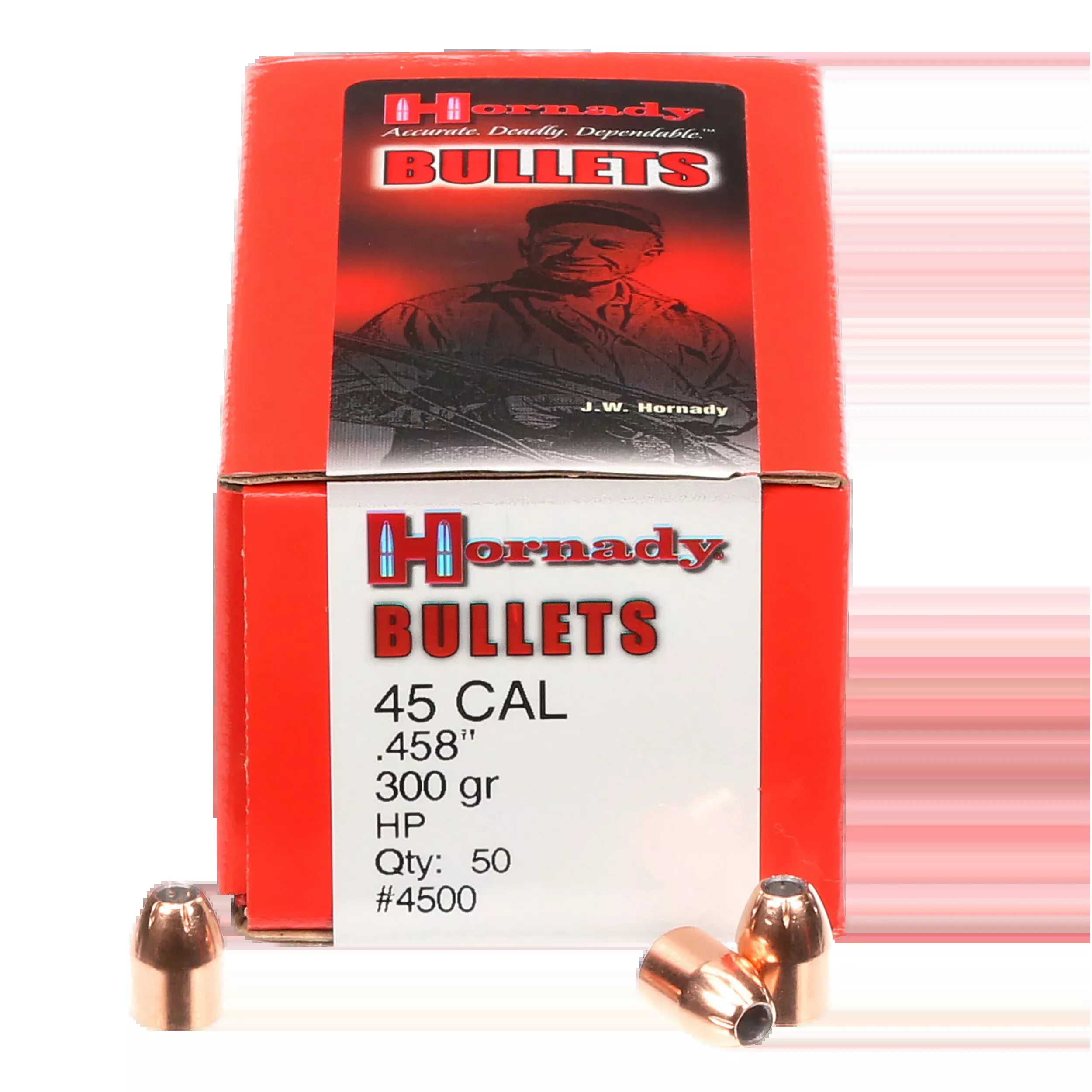 Hornady InterLock 45 Cal .458 300 gr Hollow Point Reloading Bullets - 50/Box