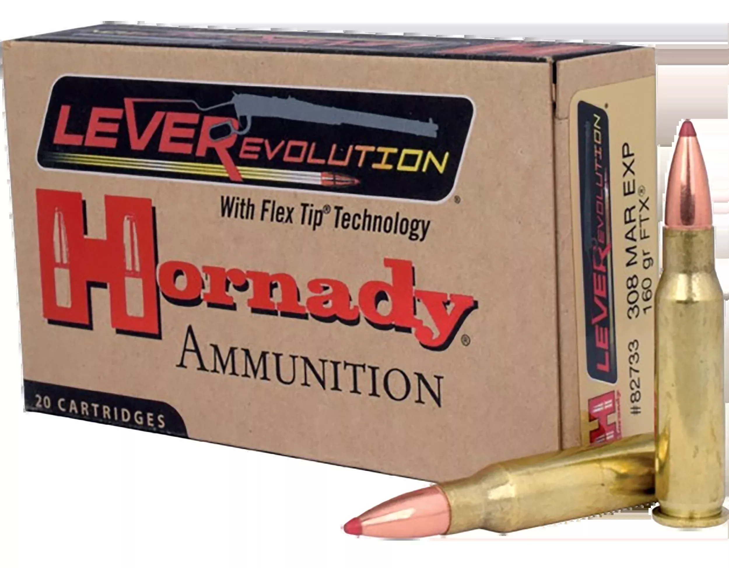 Hornady LEVERevolution 308 Marlin Express 160gr FTX 20rd - Box or Case