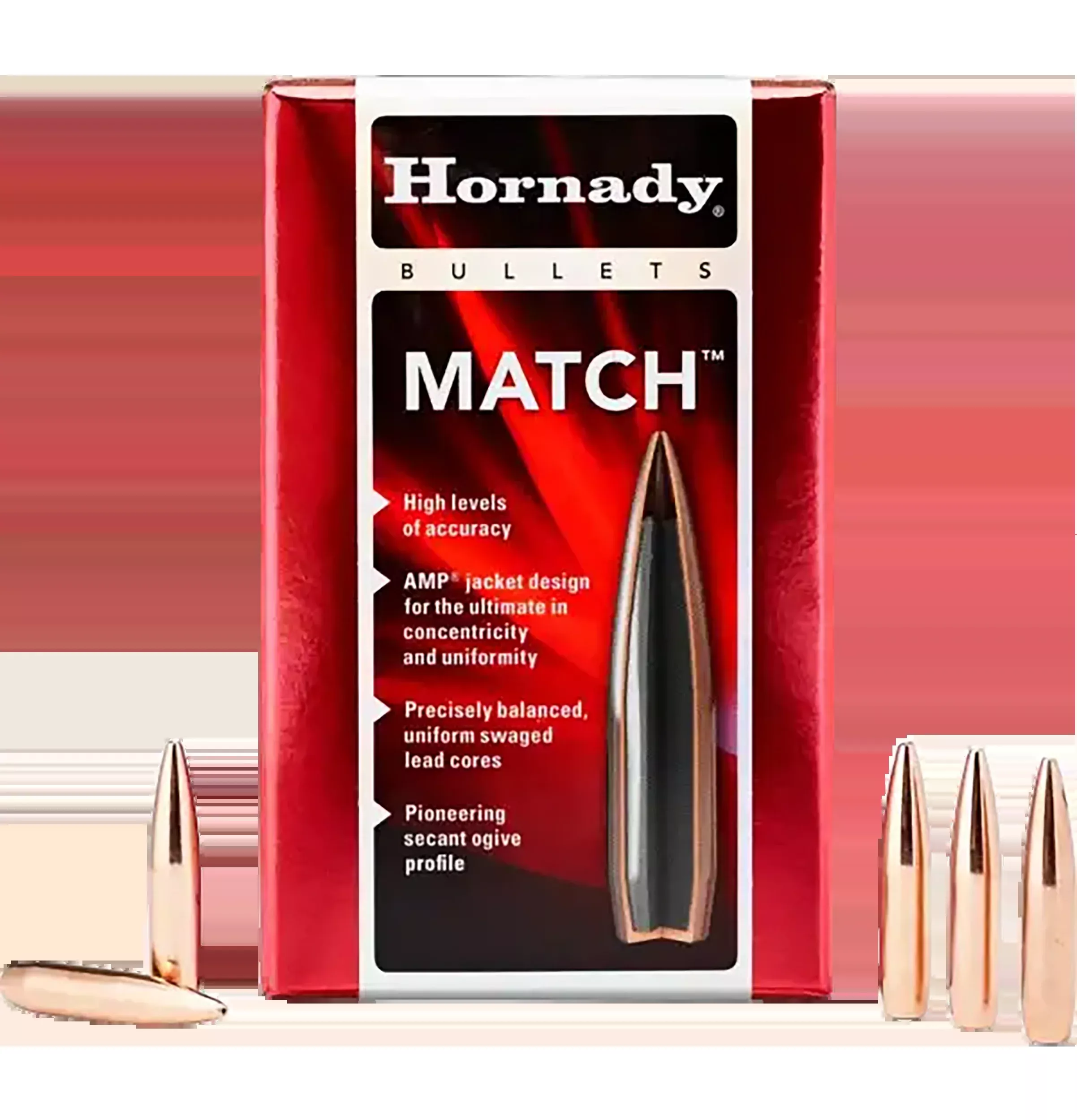 Hornady Match 22 Cal .224 52 gr BTHP Reloading Bullets - 100/Box