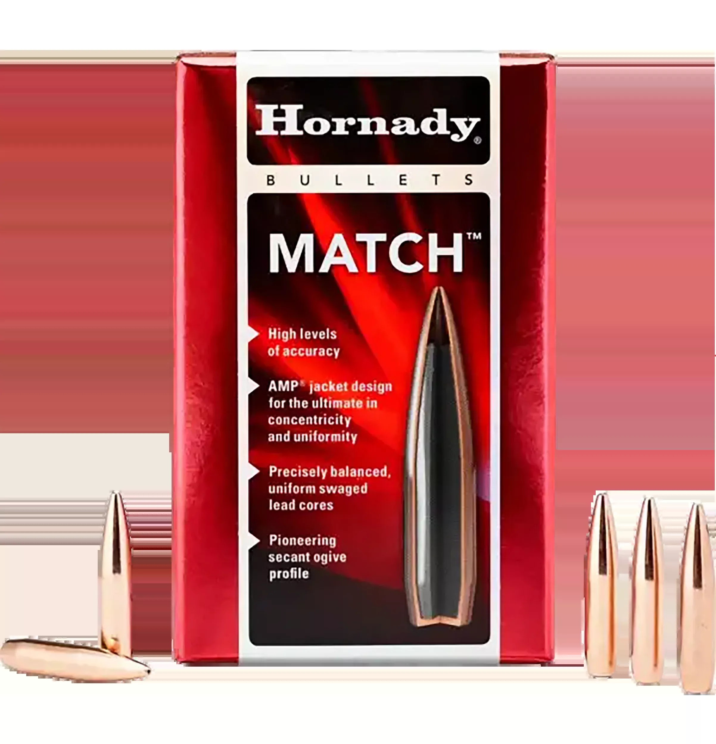 Hornady Match 30 Cal .308 208 gr BTHP Match Reloading Bullets - 100 Per Box