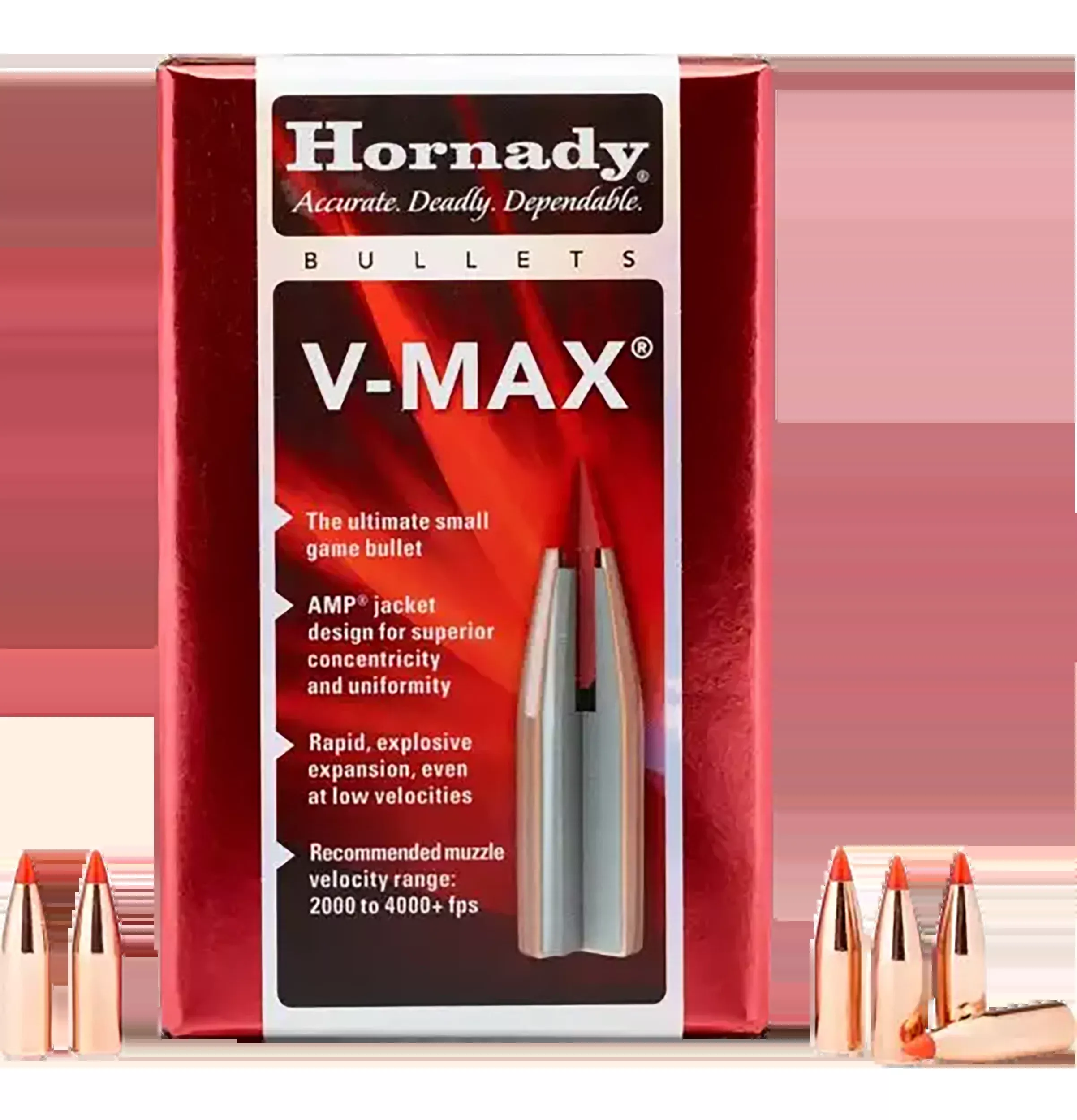 Hornady V-Max 22 Cal .224 50 gr Varmint Rifle Bullets - 100/Box