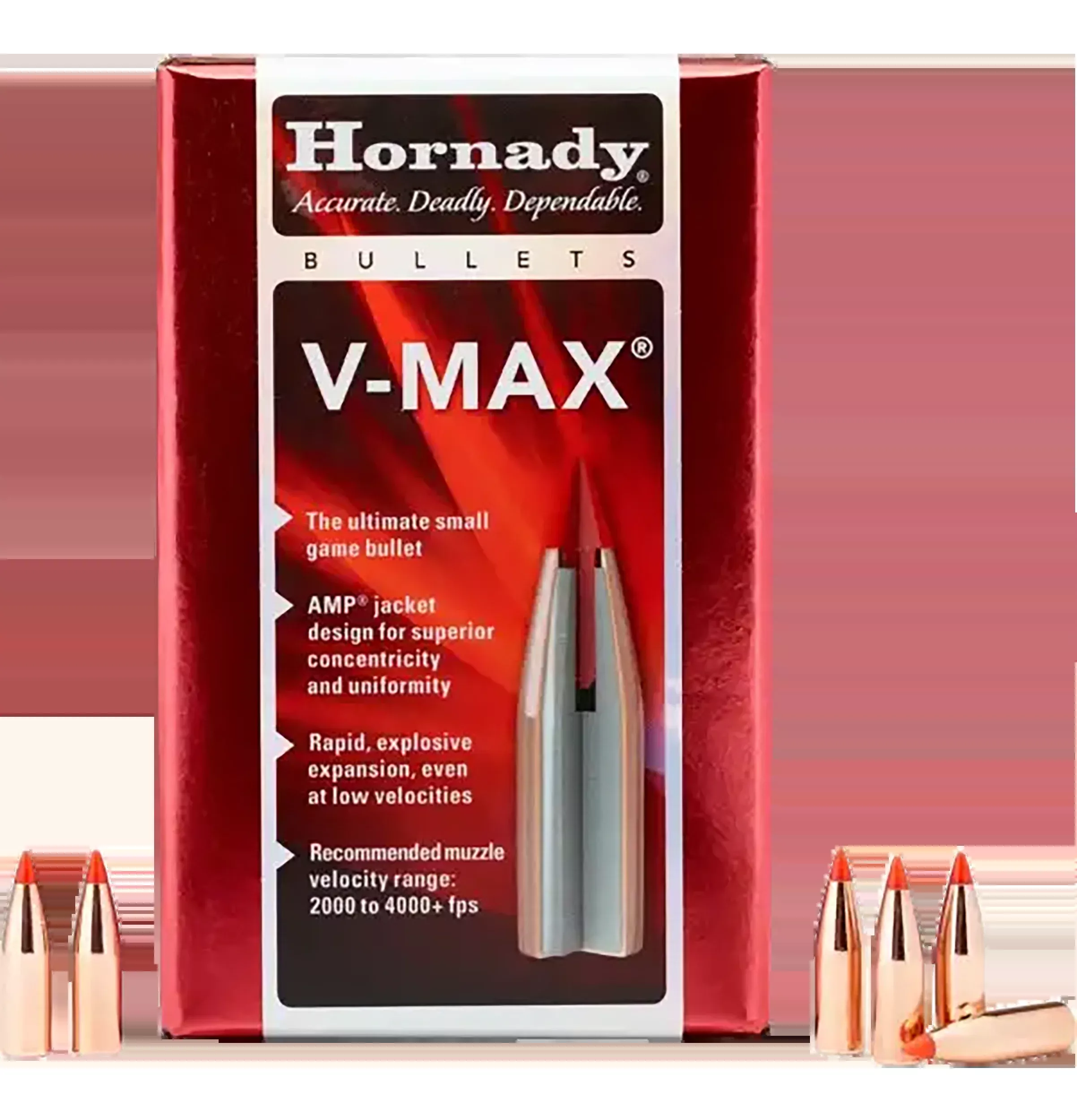 Hornady V-MAX 6mm/.243 58gr Polymer Tip Varmint Reloading Bullets, 100/Box 22411