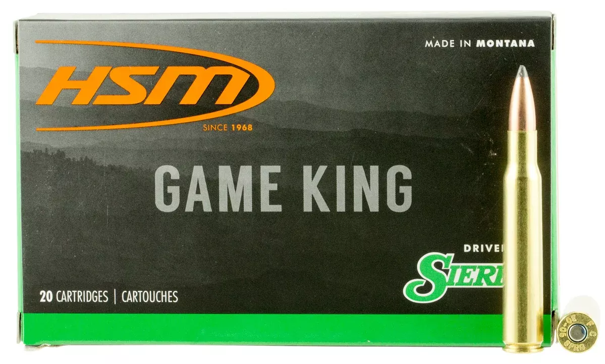 HSM 250SAVAGE3N Game King250 Savage 100 gr Sierra GameKing Spitzer Boat-Tail (SGSBT) 20 Per Box/25 Cs