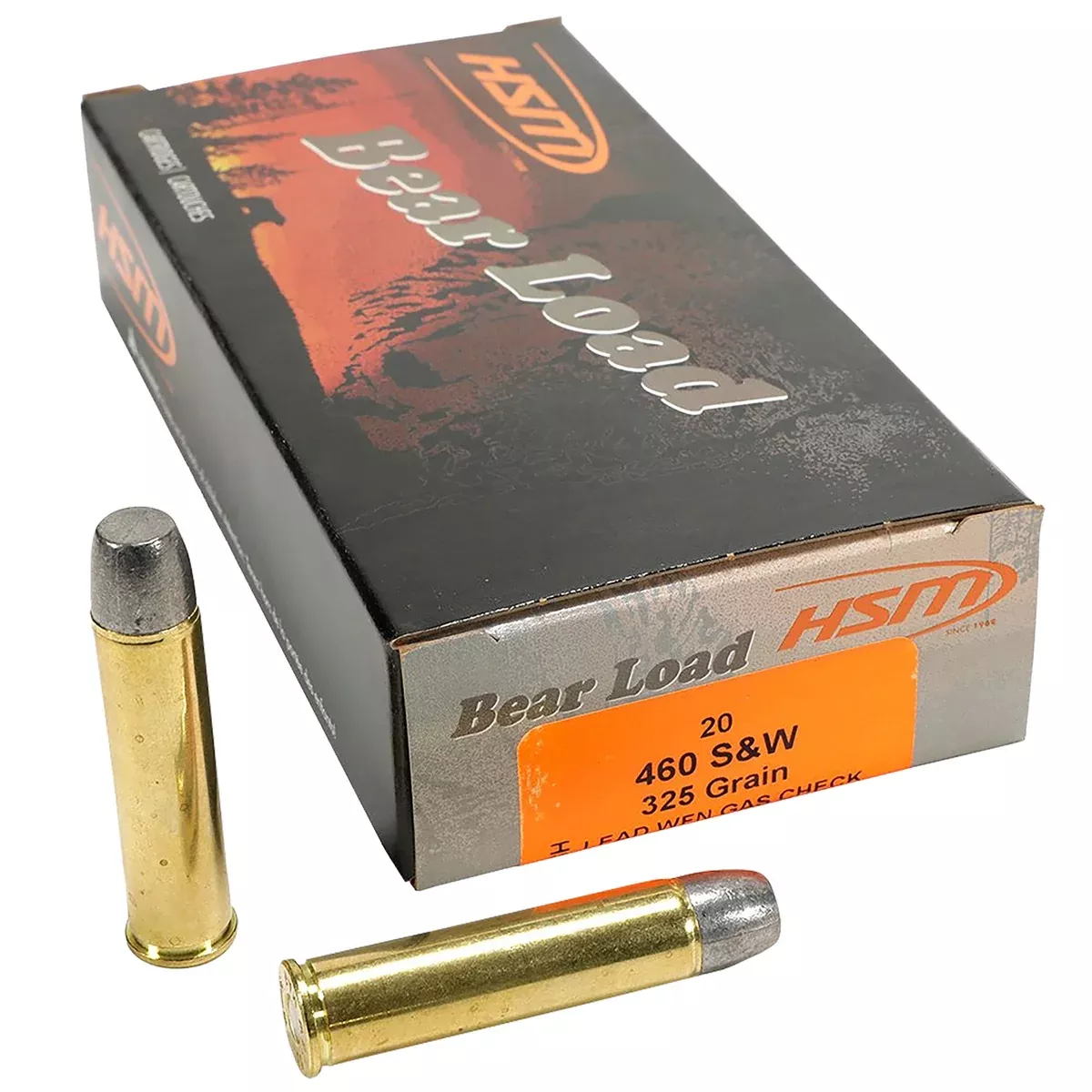 HSM 460SW4N Bear Load460 S&W Mag 325 gr Wide Flat Nose 20 Per Box/ 25 Case