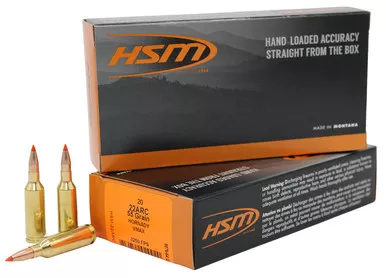 HSM Ammunition 22 ARC 55gr V-MAX - 20 Per Box