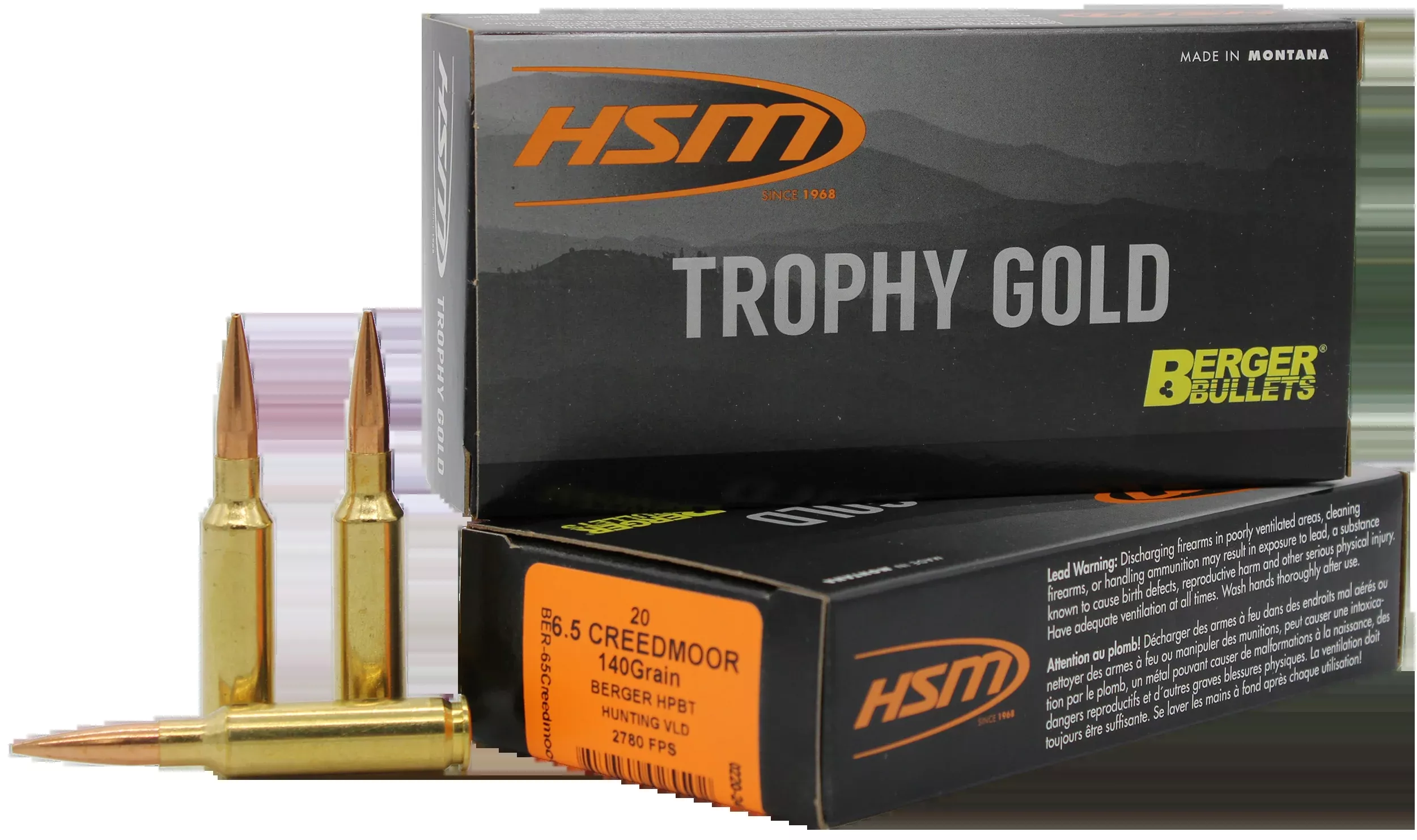 HSM Trophy Gold 6.5 Creedmoor 140gr Berger Hybrid OTM 20 Rd - Box or Case