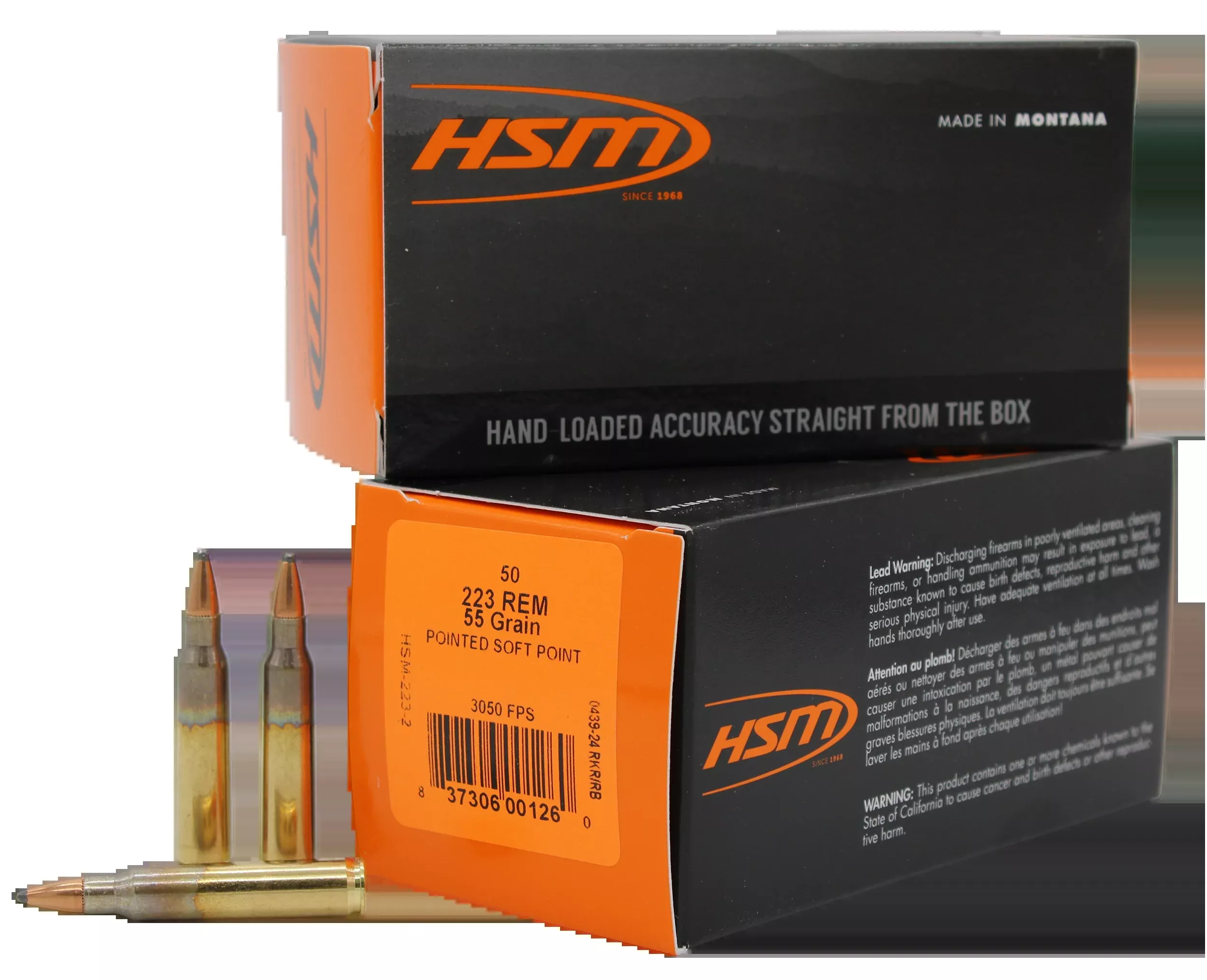 HSM Varmint 223 Rem 55gr Soft Point 50 Rd - Box or Case