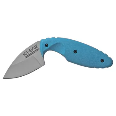 KA-BAR 1480SF USSF Space Force TDI Astro MP - Fixed Blade Knife 2.313" AUS-8A Gray Plain Blade, Blue Zytel Handles, Hard Plastic Sheath