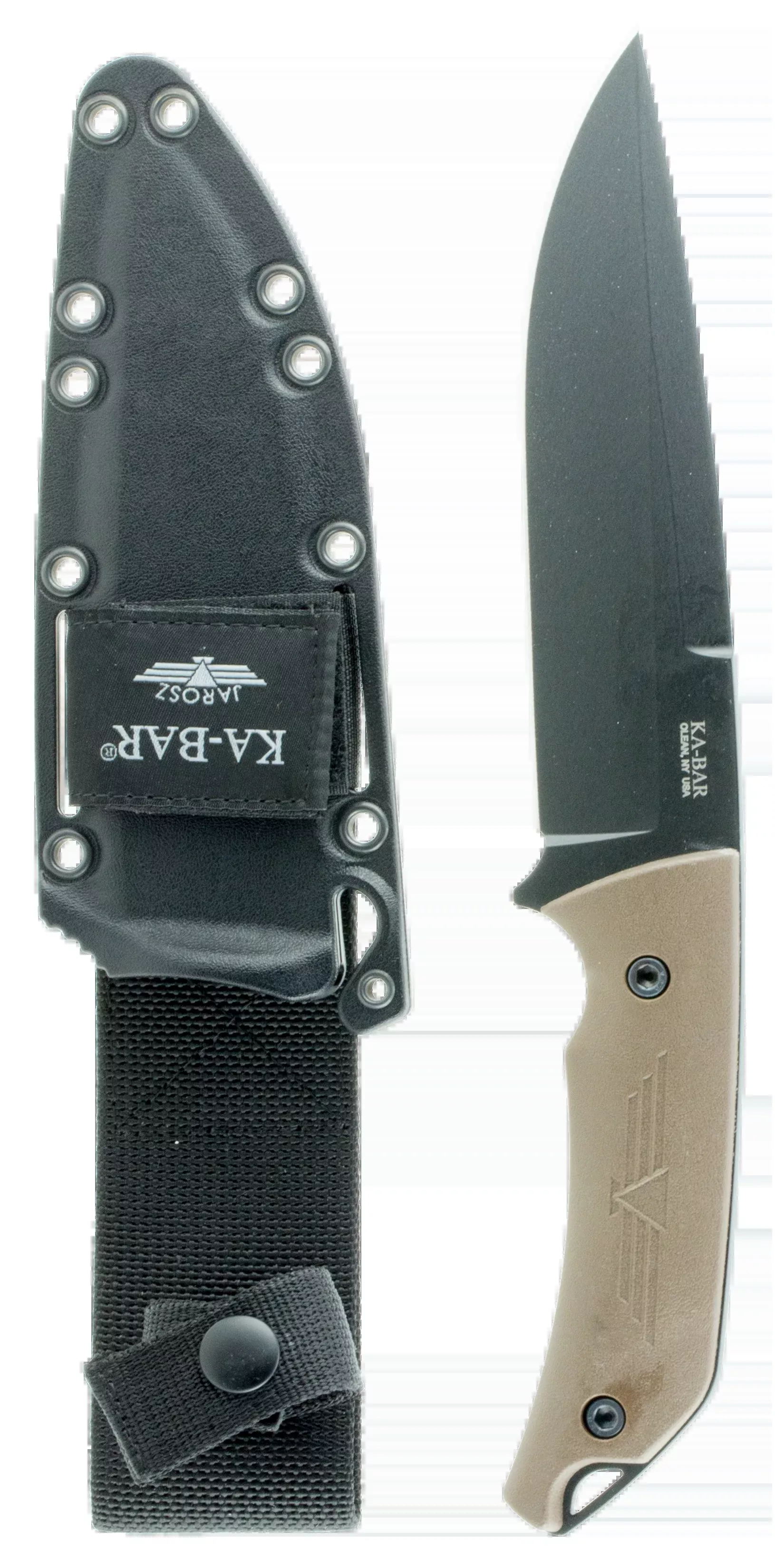 Ka-Bar 7503 Jarosz Turok 6.25" Clip Point 1095 Cro-Van Fixed Blade Knife - Brown Ultramid