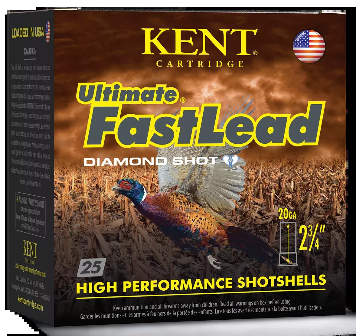 Kent Cartridge Ultimate FastLead 20 Gauge 2-3/4" 1oz #6 Diamond Shot 25 Rounds K20UFLHV286