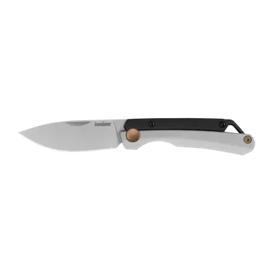 Kershaw 2032 Esteem Double Detent Slipjoint Folding Knife - 2.5" Bead Blasted Drop Point Blade, Stainless Steel Handles with Black G10 Overlays