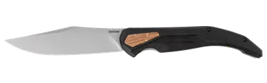 Kershaw 2076 Strata KVT Flipper Knife - 4.5" D2 Bead Blasted Clip Point Blade, Black G10 and Stainless Steel Handles