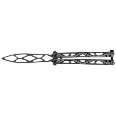 Kershaw 4950TR Balanza Trainer KVT Balisong Butterfly Knife - 4.3" BlackWashed Dull Blade, BlackWashed Stainless Steel Handles