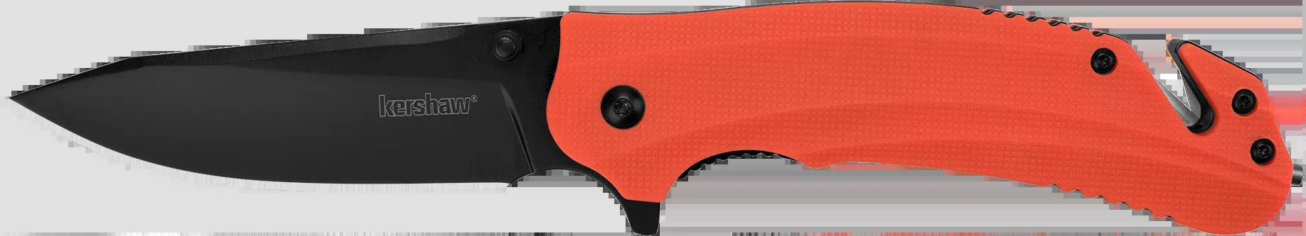 Kershaw 8650 Barricade 3.5" Folding Drop Point Plain Black Oxide Orange GFN