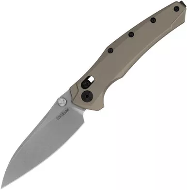Kershaw Bareknuckle DuraLock Knife 3.5" CPM MagnaCut Stonewash FDE Aluminum - 6777FDESW
