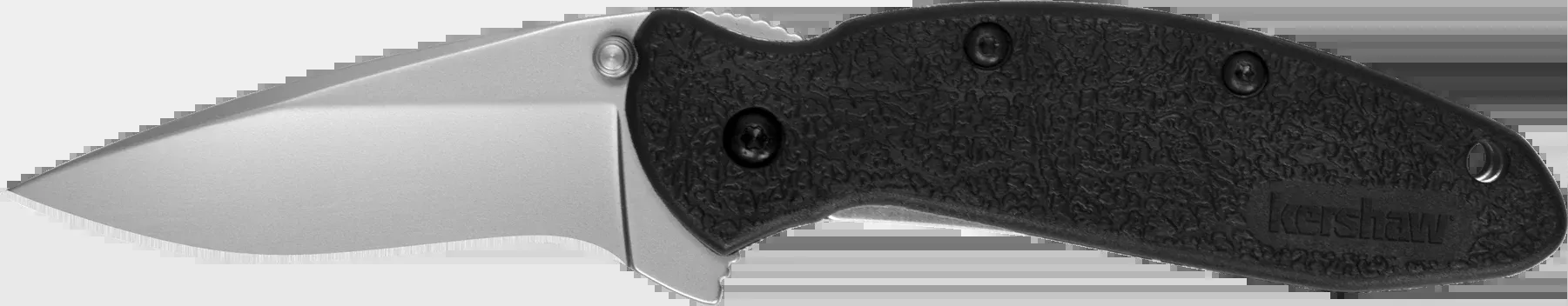 Kershaw Scallion 1620 2.4" Folding Flipper Plain Bead Blasted 420HC SS Black Nylon