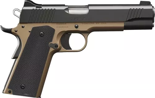 Kimber Mfg, Inc 3000460 Custom LW MP 45 ACP 8+1 5" Stainless Match Grade Barrel, Black Serrated Steel Slide, Flat Dark Earth Aluminum Frame w/Beavertail, Black Textured Grip