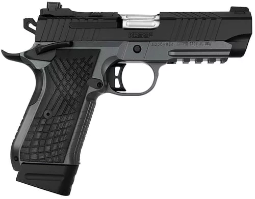 Kimber Mfg.,inc 3100015 KDS9C9mm 15+1 4.09" KimPro Gray/Black Front and Rear Serrations Stainless Steel Black Crosshatch cut G-10 Grip