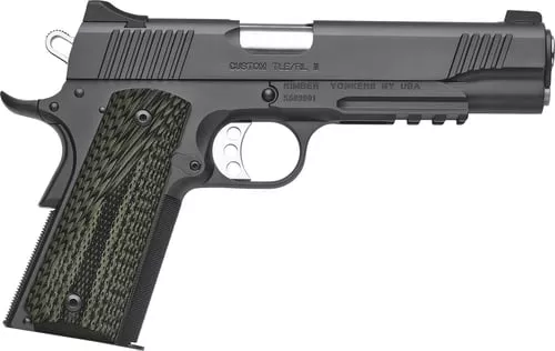 Kimber Mfg, Inc 3200336 TLE II45 ACP 7+1 5" Stainless Match Grade Barrel, Matte Black Serrated Steel Slide, Matte Black Steel Frame w/Beavertail & Picatinny Rail, Aggressively Textures G-10 Grip