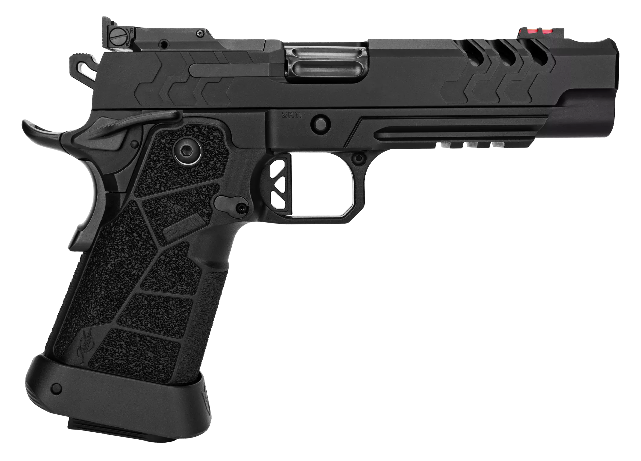 Kimber Mfg, Inc 3500078 2K11Full Size 9mm Luger 20+1 5" Black DLC Stainless Steel Compensated Barrel & Lightening Cut/Optic Ready/Serrated Slide, Black Stainless Steel Frame w/Beavertail & Picatinny